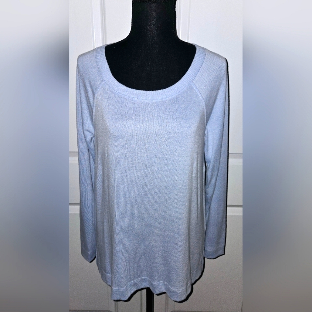 LOFT NWT Soft Crew Neck Light Blue Tunic Sweater Light Weight Sz Small